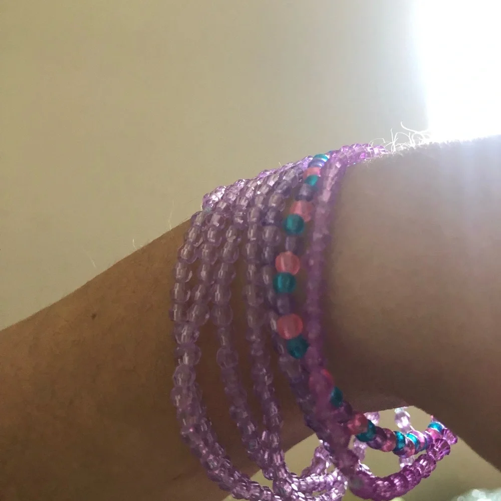 Purple Beaded Bracelet set